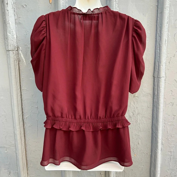 Marlee Bohemian  Ruffle Front Peplum Blouse, size Large - Picture 4 of 10